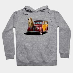 1937 Ford Woody Station Wagon in maroon Hoodie